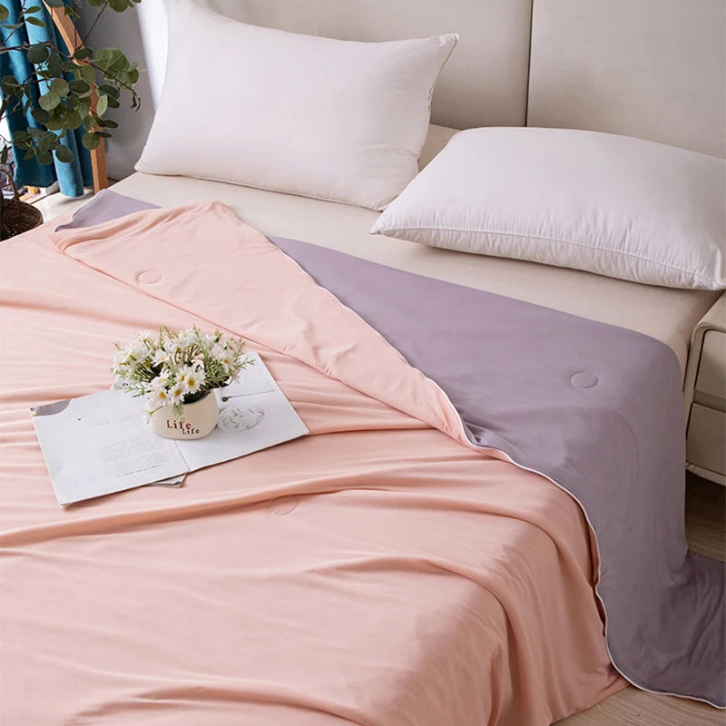 AB Double Side ice Cream Cool Feel Air Conditioning Quilt Soft Skin-friendly Summer Quilts Machine Washable Breathable Blanket