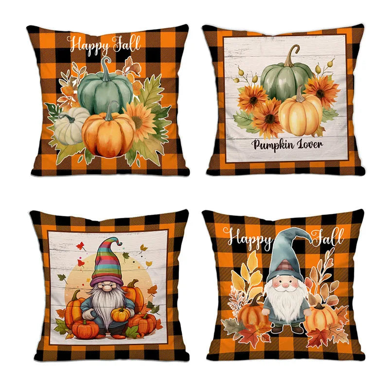 Easter Pumpkin Printed Pillow Cover Single-Sided Printed Cushion Cover No Pillow Core Holiday Home Decoration Sofa Pillowcase