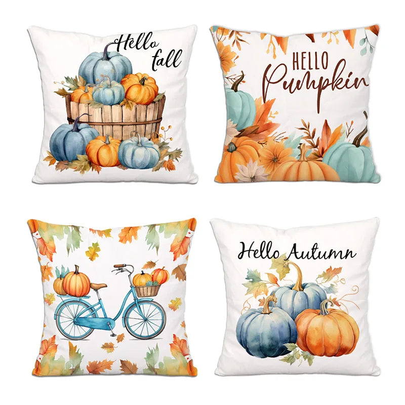 Easter Pumpkin Printed Pillow Cover Single-Sided Printed Cushion Cover No Pillow Core Holiday Home Decoration Sofa Pillowcase