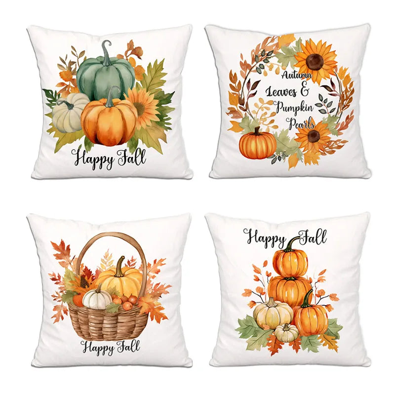 Easter Pumpkin Printed Pillow Cover Single-Sided Printed Cushion Cover No Pillow Core Holiday Home Decoration Sofa Pillowcase