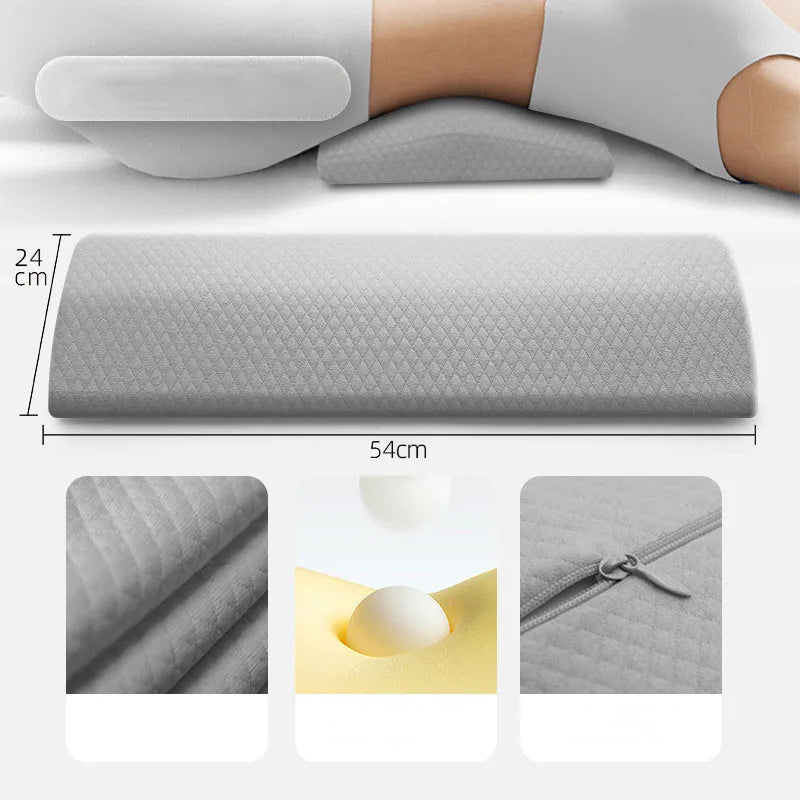 Ergonomic Waist Cushion for Sleeping Solid Color Memory Cotton Detachable Lumbar Pillow Slow Rebound Ultra Soft Home Decoration