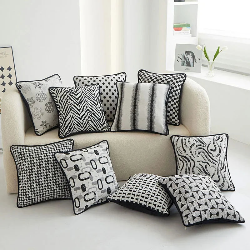 European Printed Sofa Decorative Pillow High Quality Skin Friendly Detachable Bedside Cushion Cozy Square Pillows for Sleeping