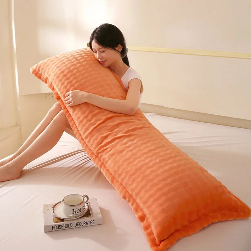 European Style Bubble Velvet Long Pillowcase Double Milk Velvet Pillow Case for Couples Cozy Warm Autumn/winter Bed Accessories