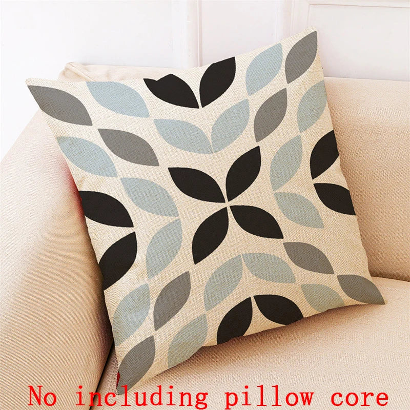 Geometric Pattern Printed Throw Pillow Modern Brief Soft Linen Blend Cushion Living Office Coffee Home Decorative Pillows Case