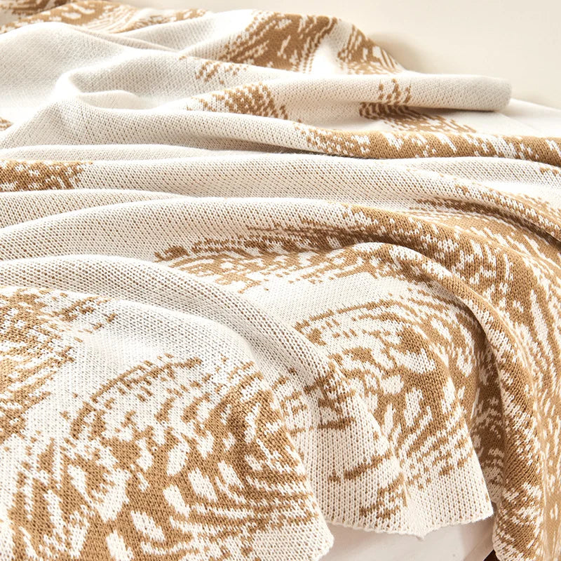 Golden Wheat Ear Knitted Soft Blanket Skin Friendly Multifunctional Air Conditioning Cover Blanket High-Quality Office Nap Shawl