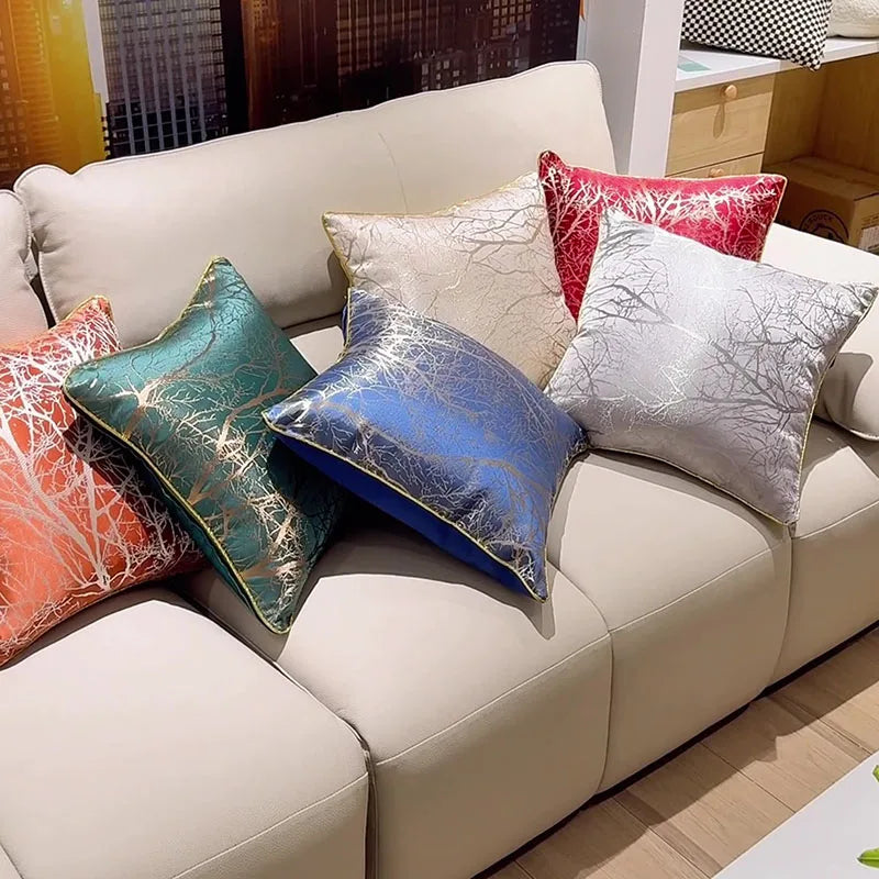 High Density Jacquard Square Pillow for Sleeping Soft Body Cushion for All Seasons Nordic Backrest Cushion for Lumbar Support