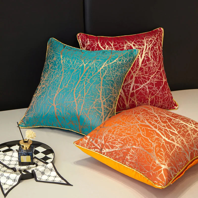 High Density Jacquard Square Pillow for Sleeping Soft Body Cushion for All Seasons Nordic Backrest Cushion for Lumbar Support