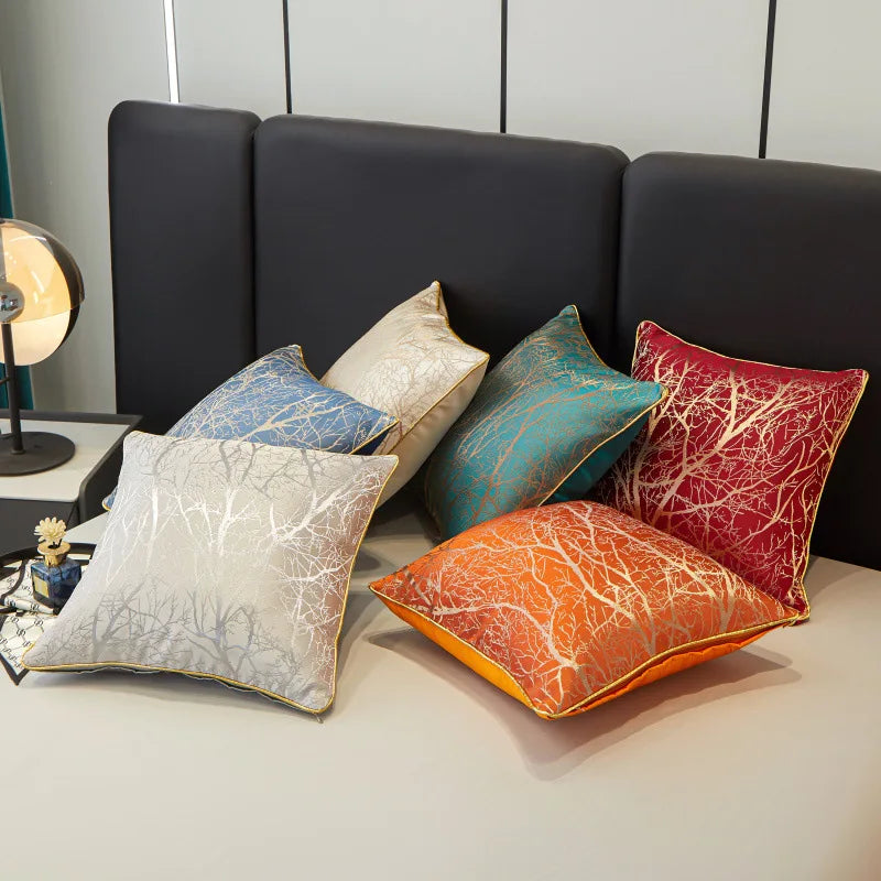 High Density Jacquard Square Pillow for Sleeping Soft Body Cushion for All Seasons Nordic Backrest Cushion for Lumbar Support