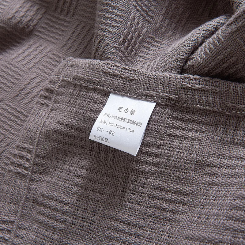 High End Breathable Office Blanket Summer 100% Cotton Waffle Towel Quilt Skin-friendly Machine Washable Single Picnic Blanket