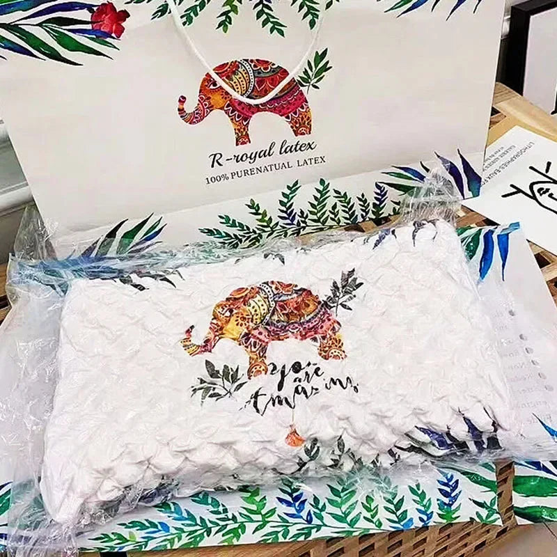 Latex Pillow Memory Slow Rebound Massage Relax Pillows Orthopedic Head Spine Cervical Protector Sleeping Health Care Pillow