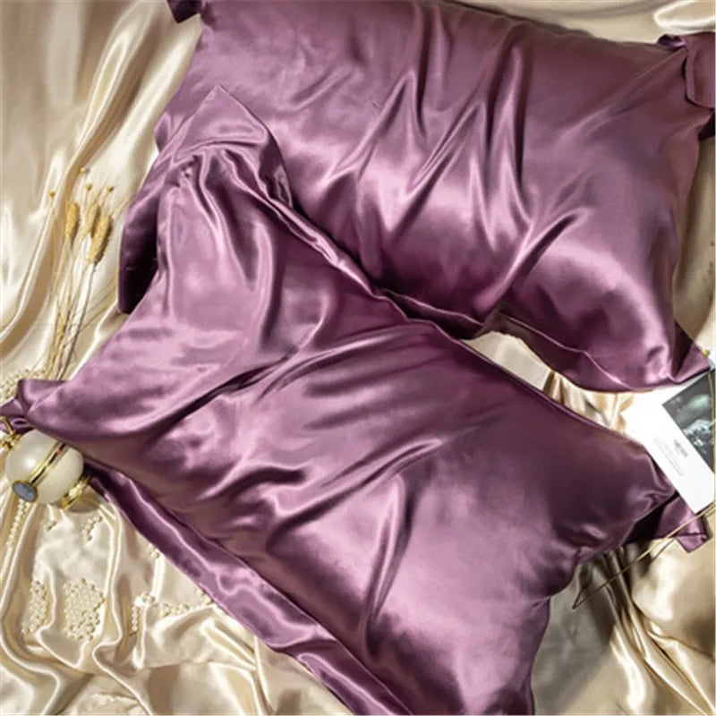 Luxury Mulberry Silk-blending Fabric Pillowcase Satin Soft Smooth Two-sided Smooth Satin Pillow Case Skin Beauty Pillow Cover