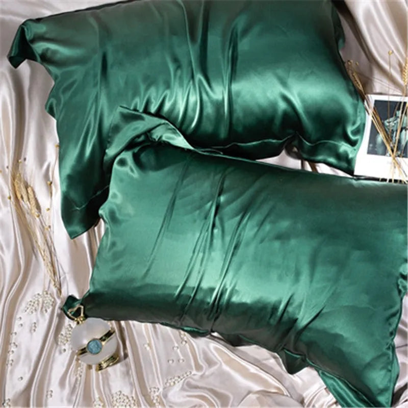 Luxury Mulberry Silk-blending Fabric Pillowcase Satin Soft Smooth Two-sided Smooth Satin Pillow Case Skin Beauty Pillow Cover