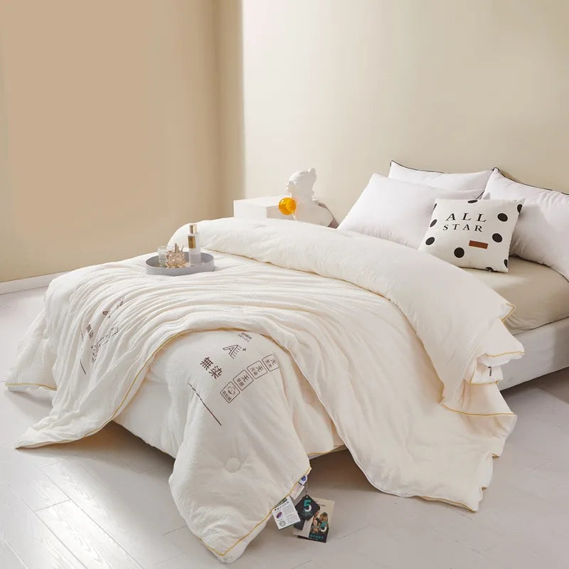 Maternal and Child Safety Level Soy Fiber Quilt Skin-friendly Warm Autumn Winter Quilt Core Comforter Solid Soft Quilted Quilts