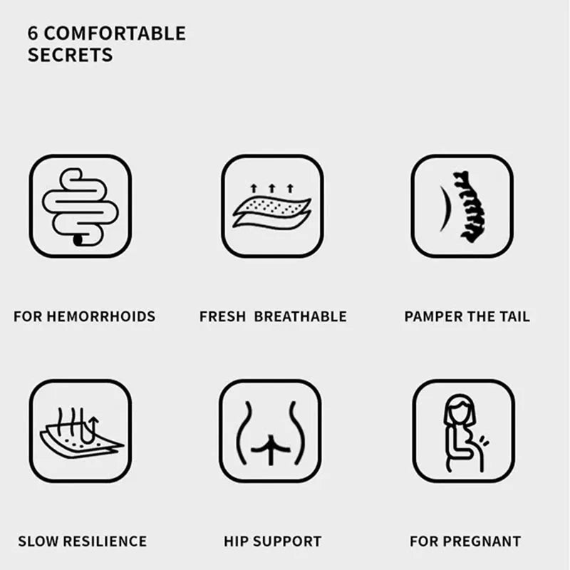 Memory Foam Seat Cushion for Office Sitting Pregnancy Pad for Stress Reduction Multi-Purpose Chair Cushion To Protect The Coccyx