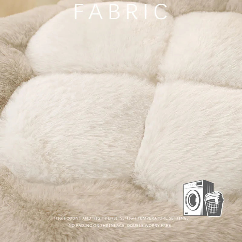 New Plush Flower Cushion for Office Anti Slip Warm Chair Cushion with Straps for Home Comfort Hip Pad for Student Office Workers