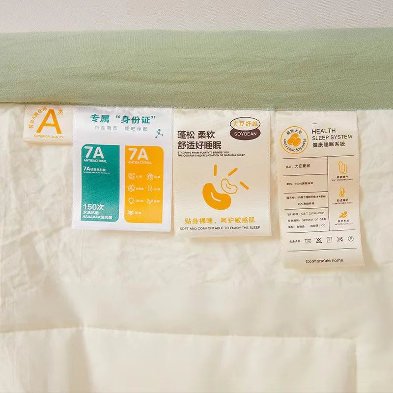 New Soya Fibre Filling Summer Quilt Queen Grade A Maternal and Child Thin Comforter Antimicrobial Breathable King Size Duvet
