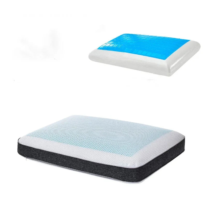 New Summer Double-sided Available Gel Cooling Pillow Bamboo Charcoal Memory Foam Ergonomics Pillows for Bedroom with Pillowcase