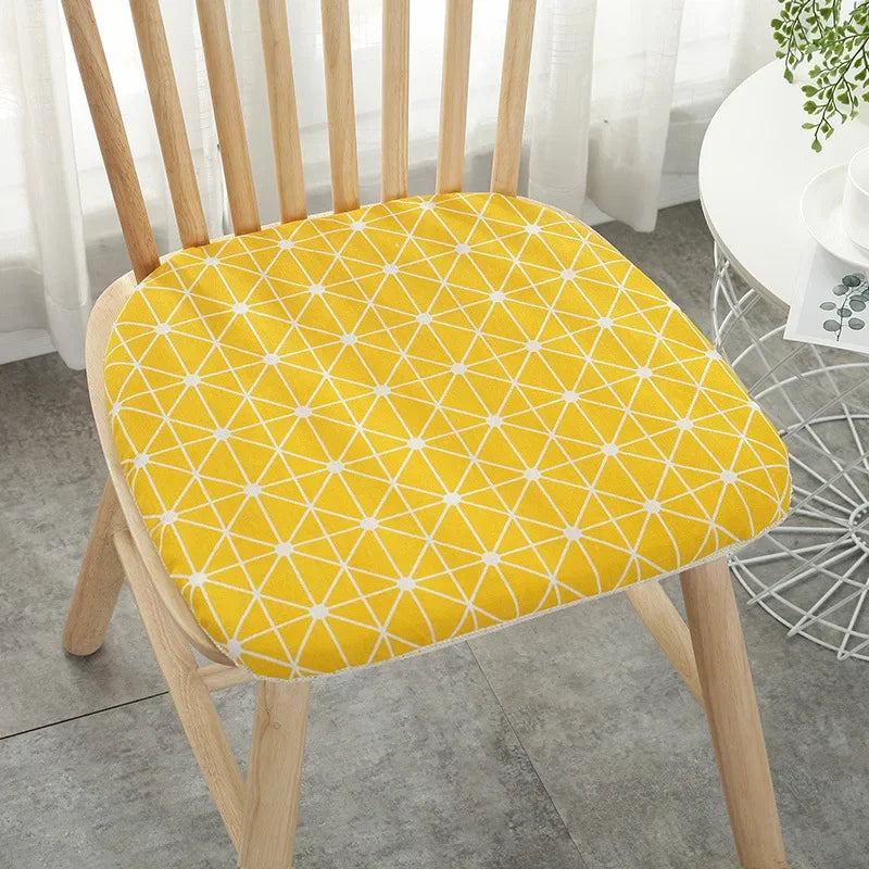 Nordic Print Sponge Dining Chair Cushion Cotton Hemp Non-Slip Dining Decor Chair Cushions Comfor Office Living Stool Cushion