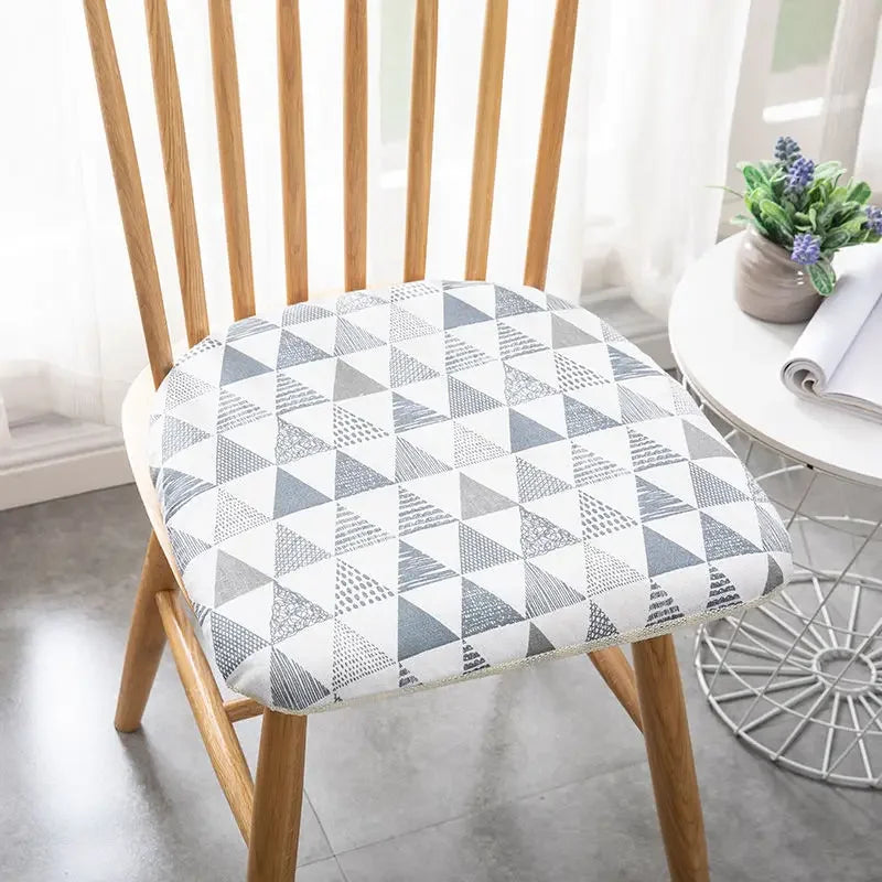 Nordic Print Sponge Dining Chair Cushion Cotton Hemp Non-Slip Dining Decor Chair Cushions Comfor Office Living Stool Cushion