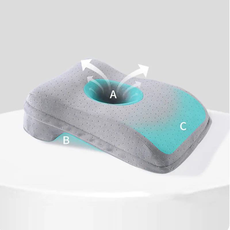 Nordic Solid Nap Pillow for Office Classroom Sleeping Memory Cotton Rebound Neck Pillow Detachable Breathable Waist Cushion