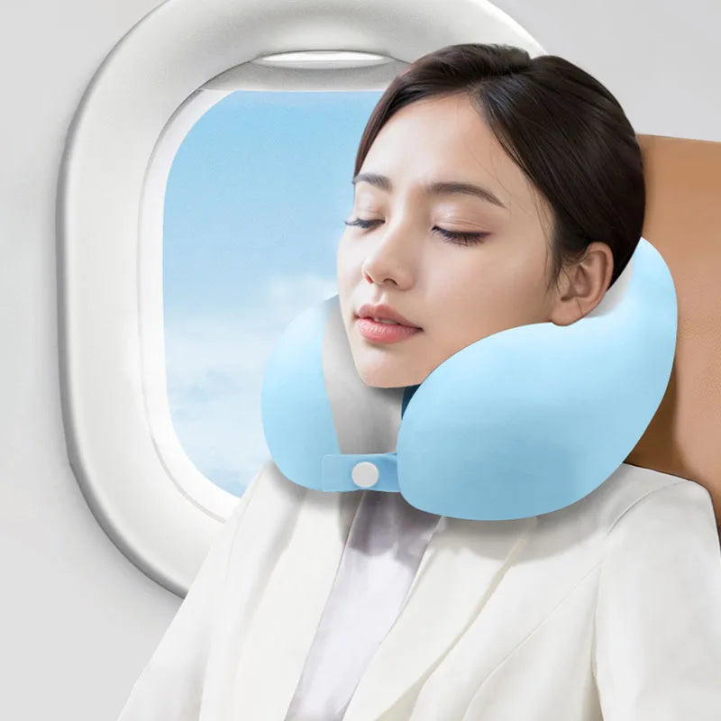Portable U-Shaped Neck Pillow for Office Nap Pillow with Storage Box for Cervical Protection Sleeping Artifact for Airplane