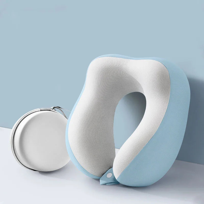 Portable U-Shaped Neck Pillow for Office Nap Pillow with Storage Box for Cervical Protection Sleeping Artifact for Airplane