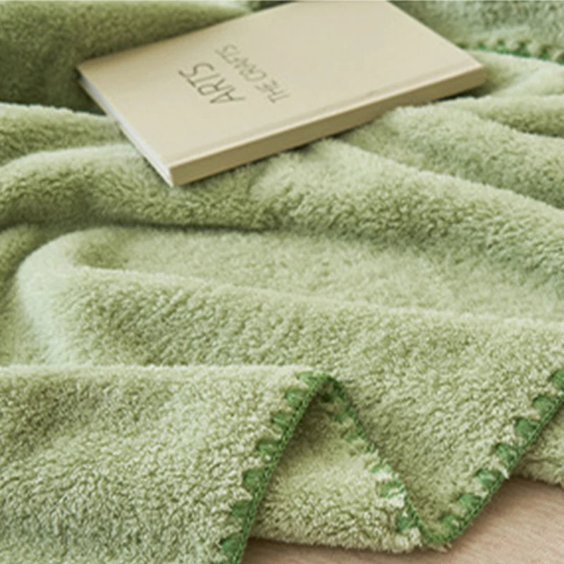 New Velvet Double-sided Plush Blanket High End Office Nap Cover Blanket Double Sides Solid Color Skin-friendly Cloud Comforter