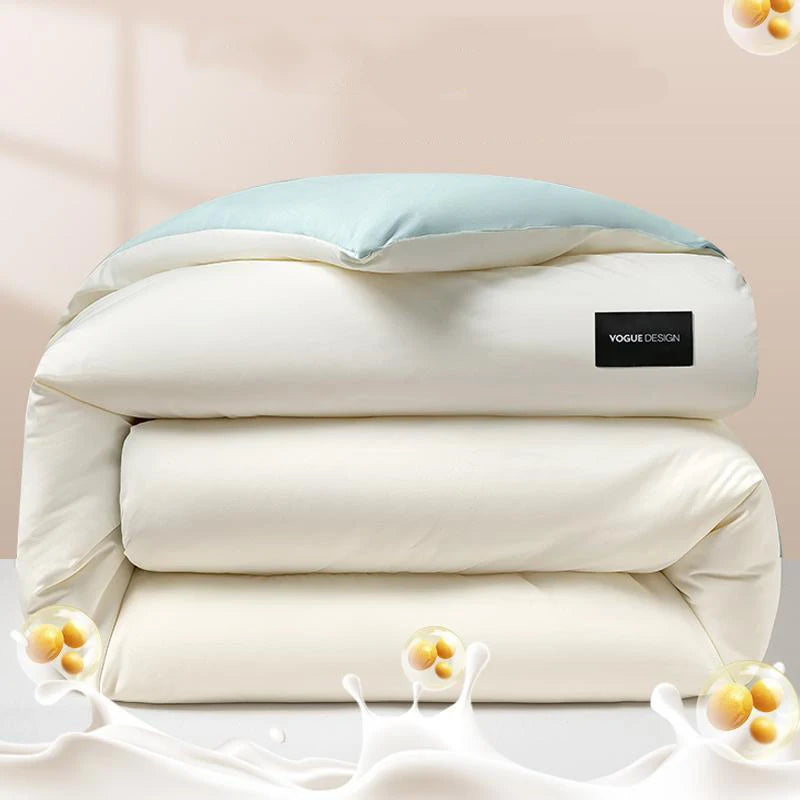 High-quality Spring Summer Autumn Winter Duvet Fabric Soya Fibre Filling Quilted Comforter Solid Color Soft Blanket Quilt Core