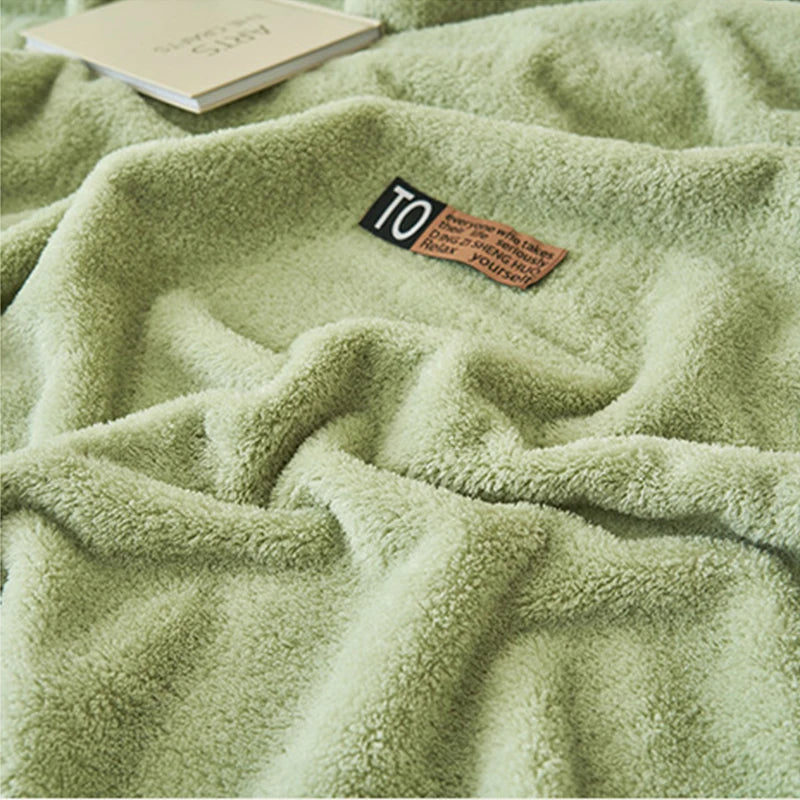 New Velvet Double-sided Plush Blanket High End Office Nap Cover Blanket Double Sides Solid Color Skin-friendly Cloud Comforter