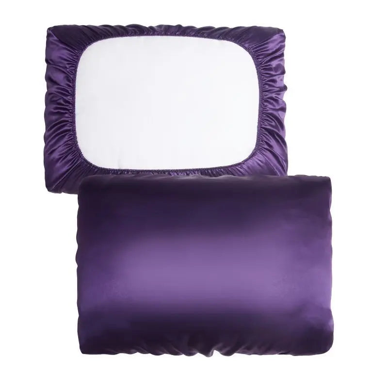 Satin Solid Color Pillowcase with Elastic Band Soft and Skin Friendly Single Pillowslip for Home 51X75Cm Dust-Proof Pillow Cover