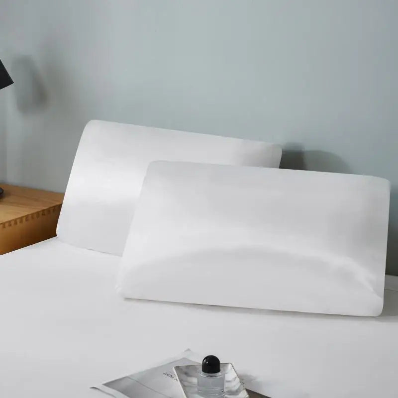 Satin Solid Color Pillowcase with Elastic Band Soft and Skin Friendly Single Pillowslip for Home 51X75Cm Dust-Proof Pillow Cover
