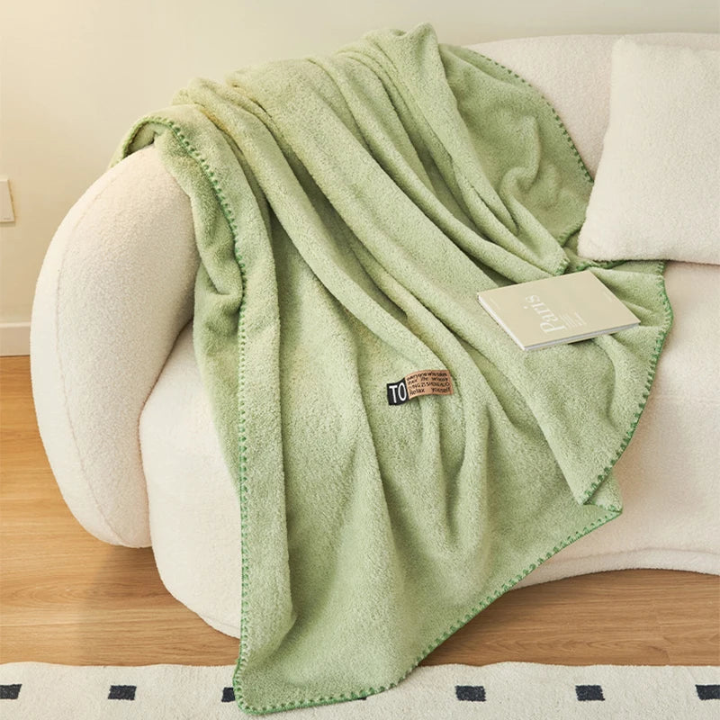 New Velvet Double-sided Plush Blanket High End Office Nap Cover Blanket Double Sides Solid Color Skin-friendly Cloud Comforter