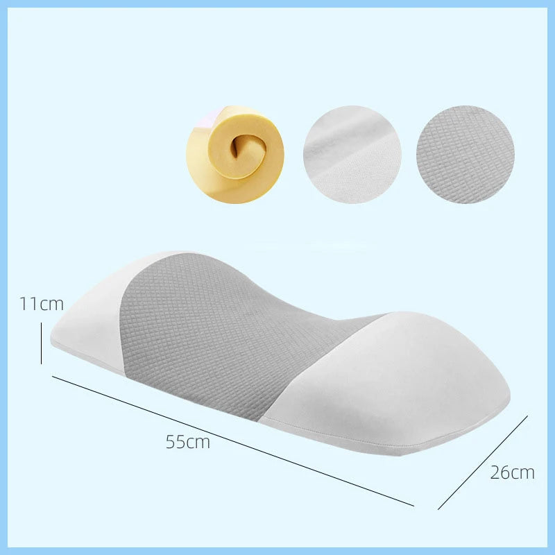 Slow Rebound Memory Foam Lumbar Support Pillow Sleeping Lumbar Spine Orthopaedic Cushion Back Muscle Relaxation Lumbar Pillows