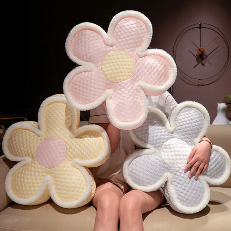 Summer Cooling Flower Rush Cushion Decorative Pillows for Chairs Sofas Bay Windows Thickened Body Pillow for Lumbar Support