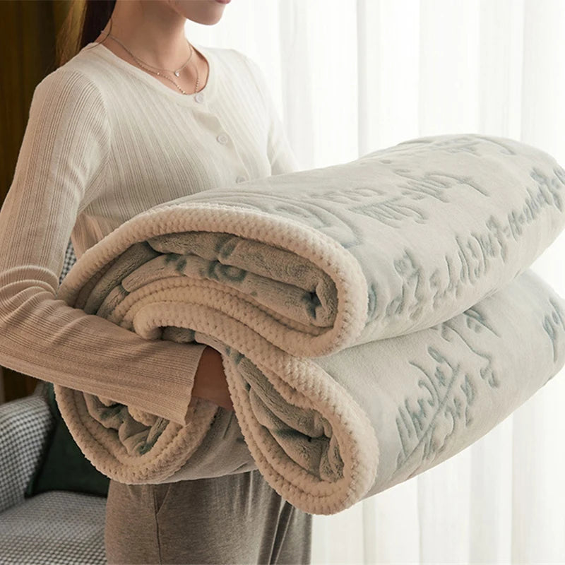 Winter Thickened Warm Milk Velvet Blanket Double-sided Flannel Multi-functional Blankets Mathematics Formulas Math Symbol Quilts