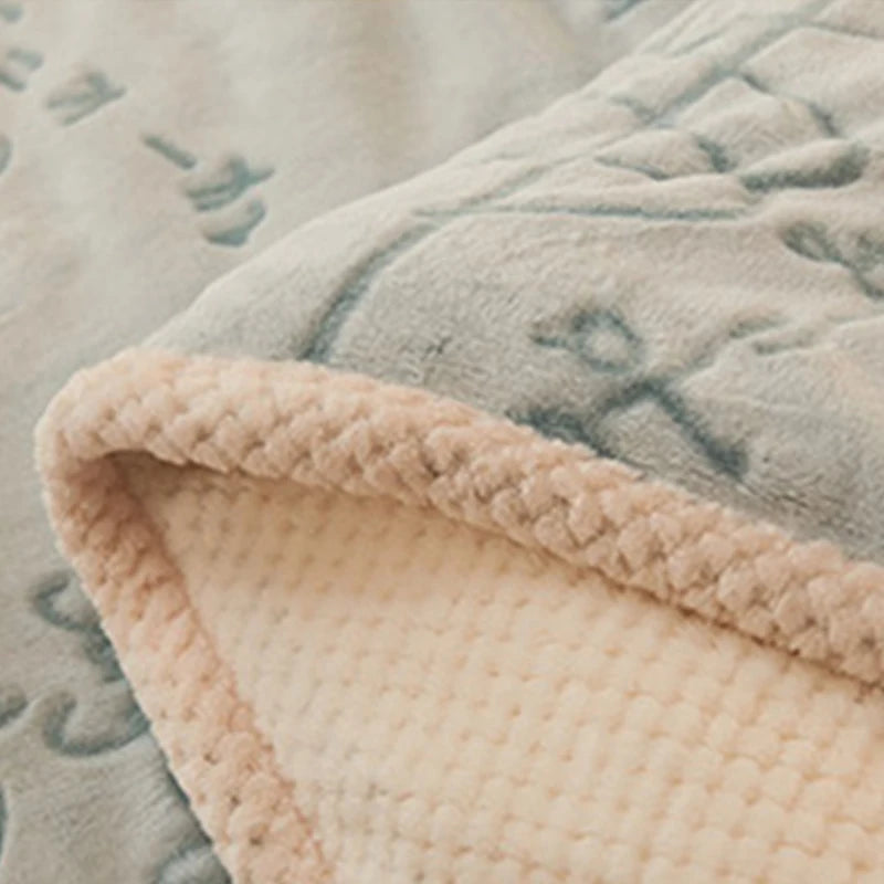 Winter Thickened Warm Milk Velvet Blanket Double-sided Flannel Multi-functional Blankets Mathematics Formulas Math Symbol Quilts